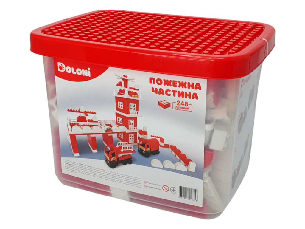 Конструктор Пожарная часть, 248 деталей, в пластиковом боксе, Doloni Toys 013888/01