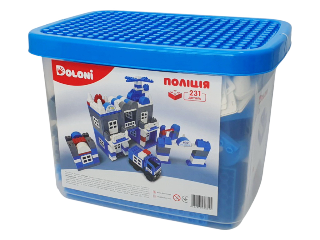 Конструктор блоковий Поліція 231 деталь, у пластиковому боксі, Doloni Toys