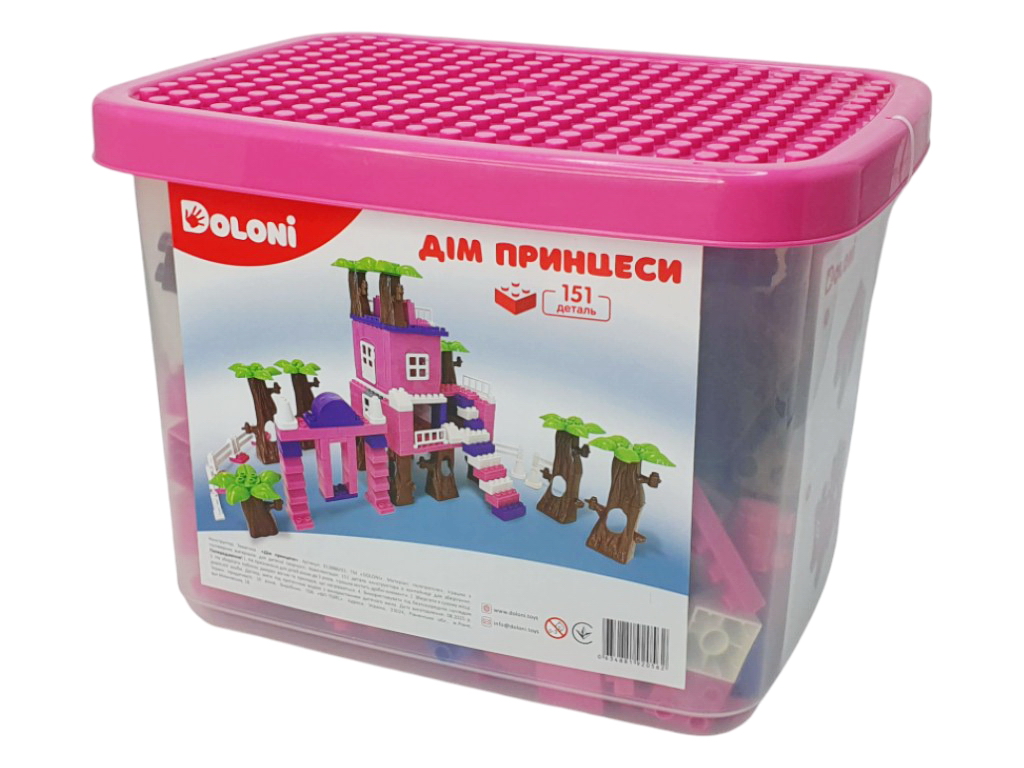 Конструктор дитячий Дім принцеси, 151 деталь, у пластиковому боксі, Doloni Toys