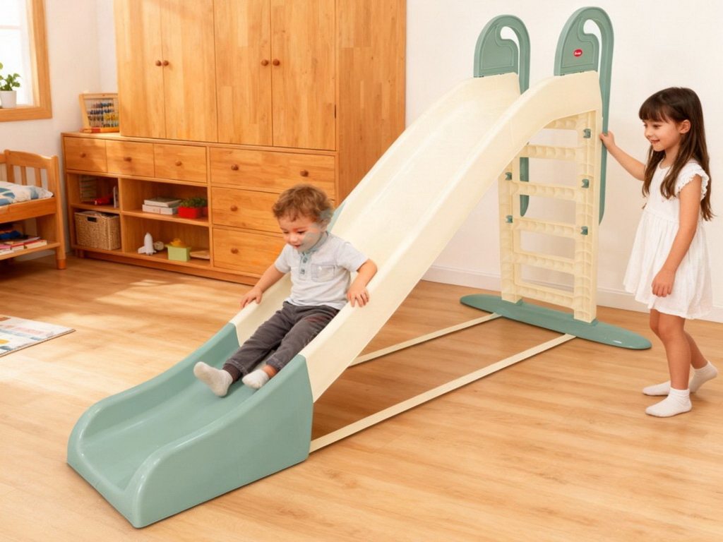 Горка большая для катания детей мятно-кремовая, Doloni Toys 014550/23