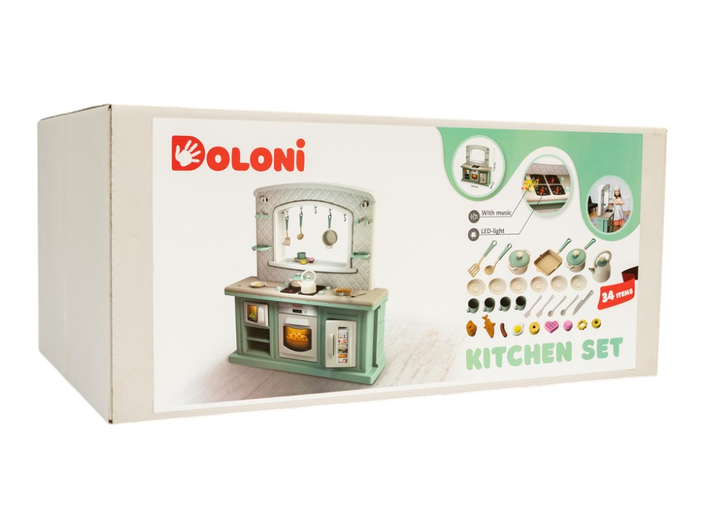 Кухня ігрова зі світлом та звуком 01480-11, 109,5 см, з аксесуарами, Doloni Toys