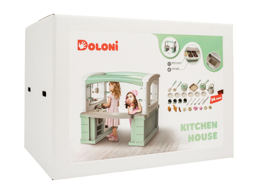 Кухня ігрова зі світлом та звуком BIG 01480-21, 127 см, кутова з мийкою, Doloni Toys