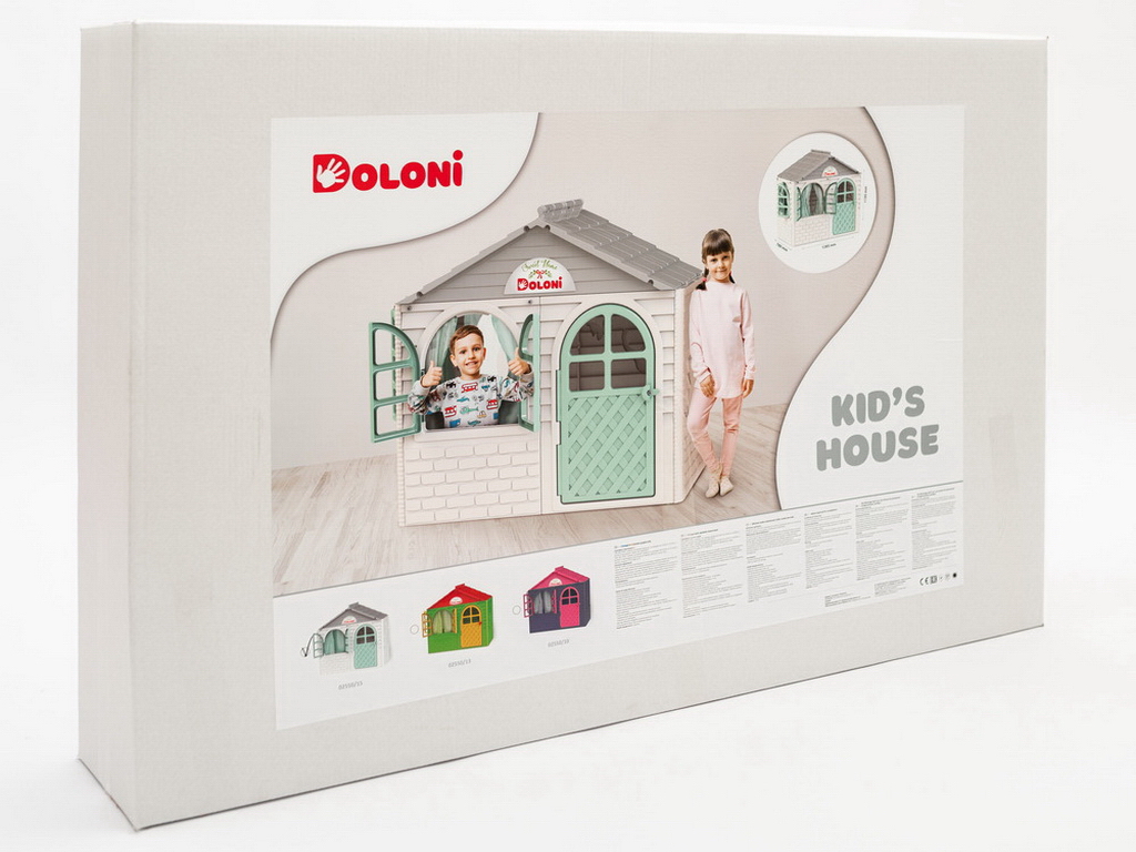 Домик детский со шторками мятный в коробке, Doloni Toys 02550/12