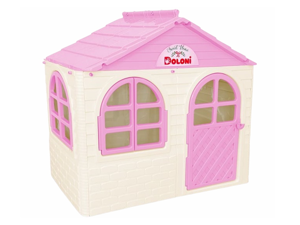 Домик детский со шторками светло-розовый в коробке, Doloni Toys 02550/14
