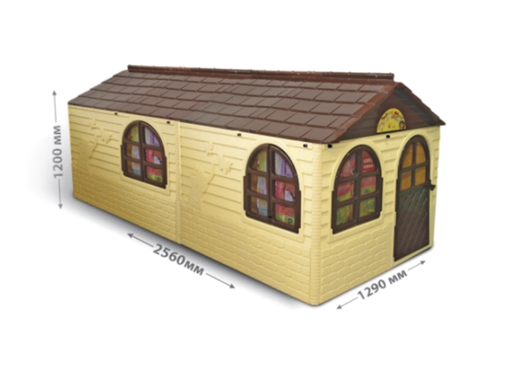 Будиночок дитячий зі шторками бежевий 129x256 см. TM Doloni Toys 02550-22