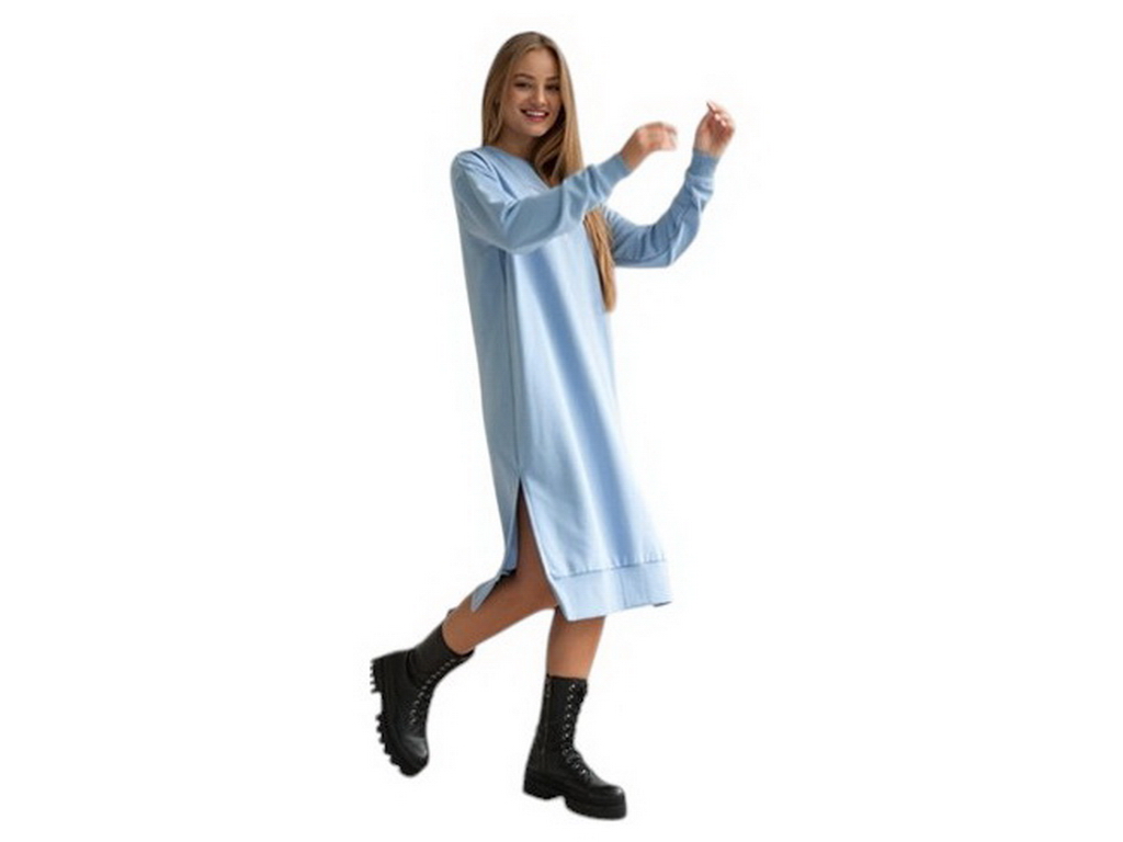 Платье женское тринитка-петля демисезонная L-XL голубой, Vivioji