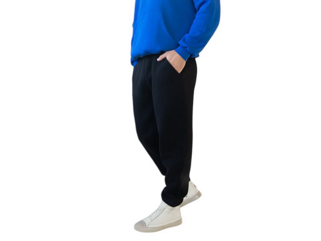 Джогеры мужские СТАНДАРТ тринитка с начесом зима L/XL черный. GBI 13376