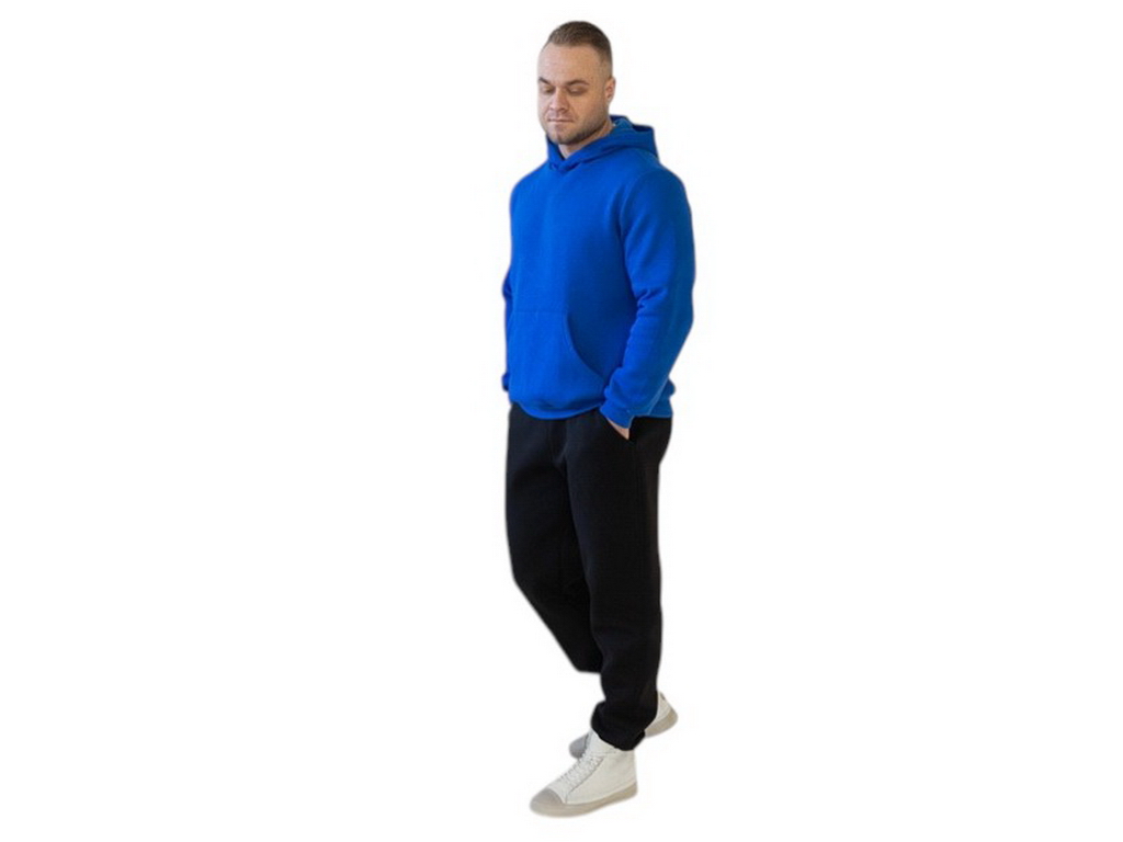 Джогеры мужские СТАНДАРТ тринитка с начесом зима L/XL черный. GBI 13376
