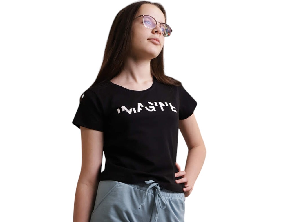 Кроп-топ подростковый для девочки Imagine летний. Рост 164 черный. GBI Teens 13742