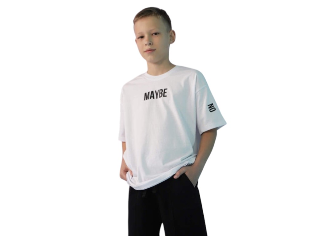 Футболка подростковая для парня Maybe летняя. Рост 140 белый. GBI Teens 13745