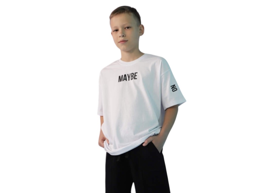 Футболка подростковая для парня Maybe летняя. Рост 152 белый. GBI Teens 13745
