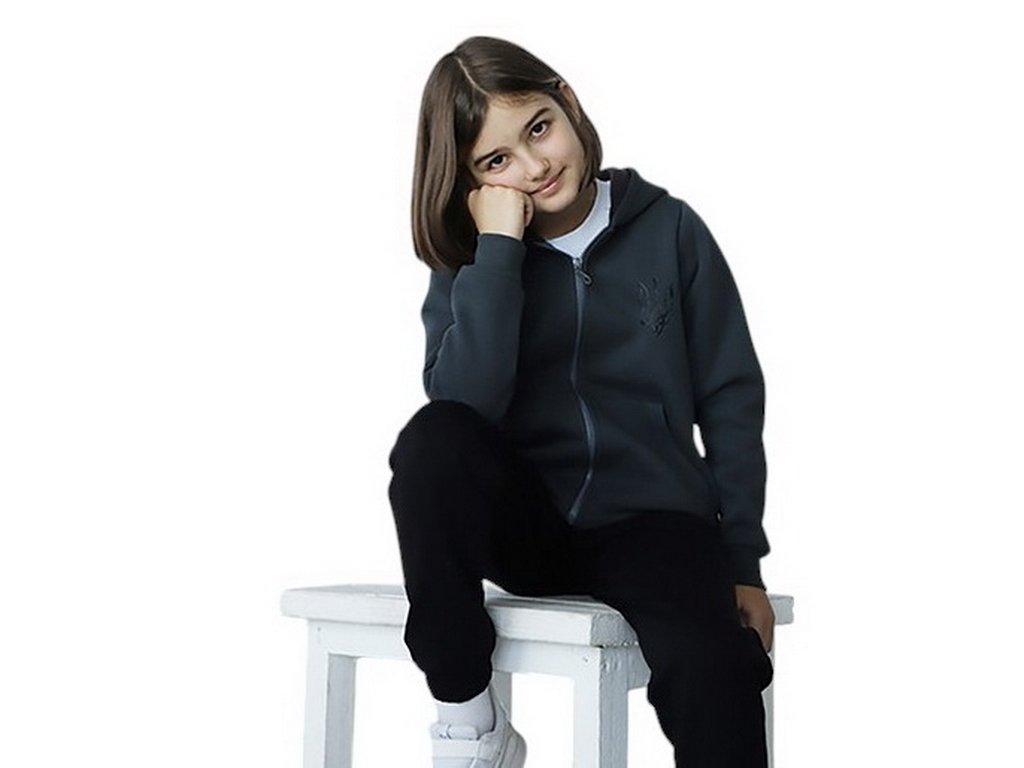 Кофта детская унисекс Трезубец тринитка с начесом. Рост 140 серый. GBI Teens 13772