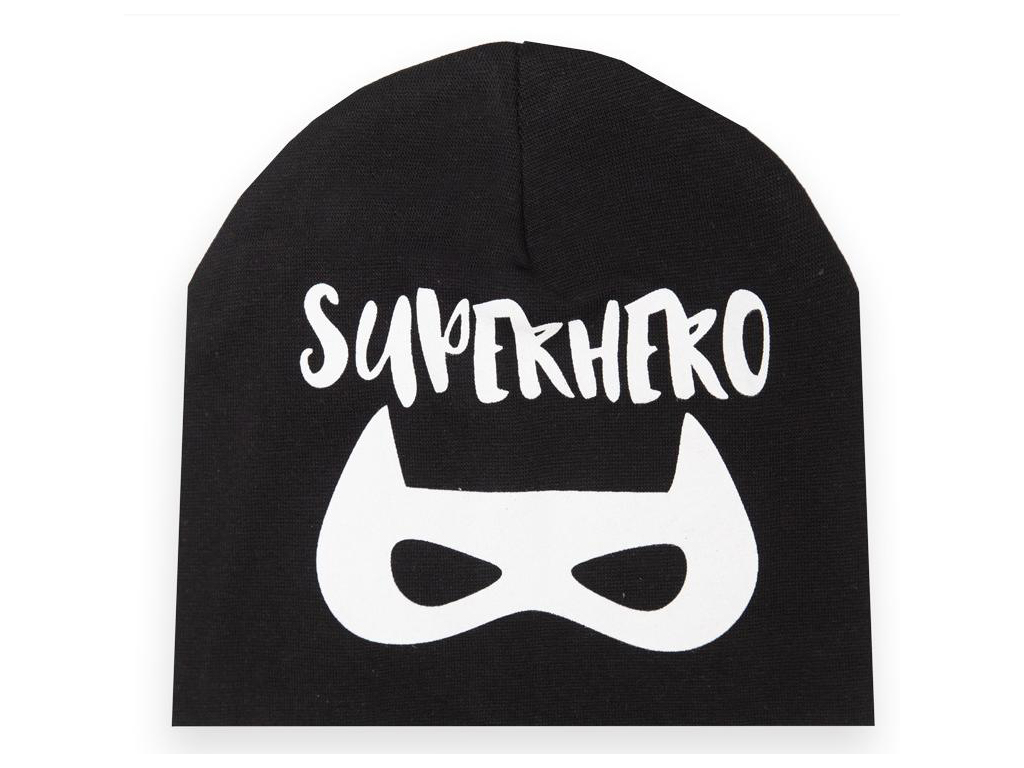 Шапка дитяча для хлопчика сіра SUPPERHERO демісезонна, Обхоплення голови 54–56, Mareks