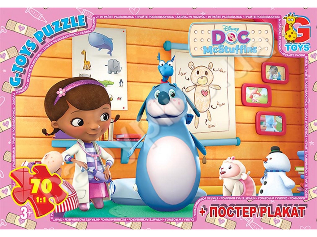 Пазли картонні Доктор Плюшева, 70 елементів, G-Toys DP00649
