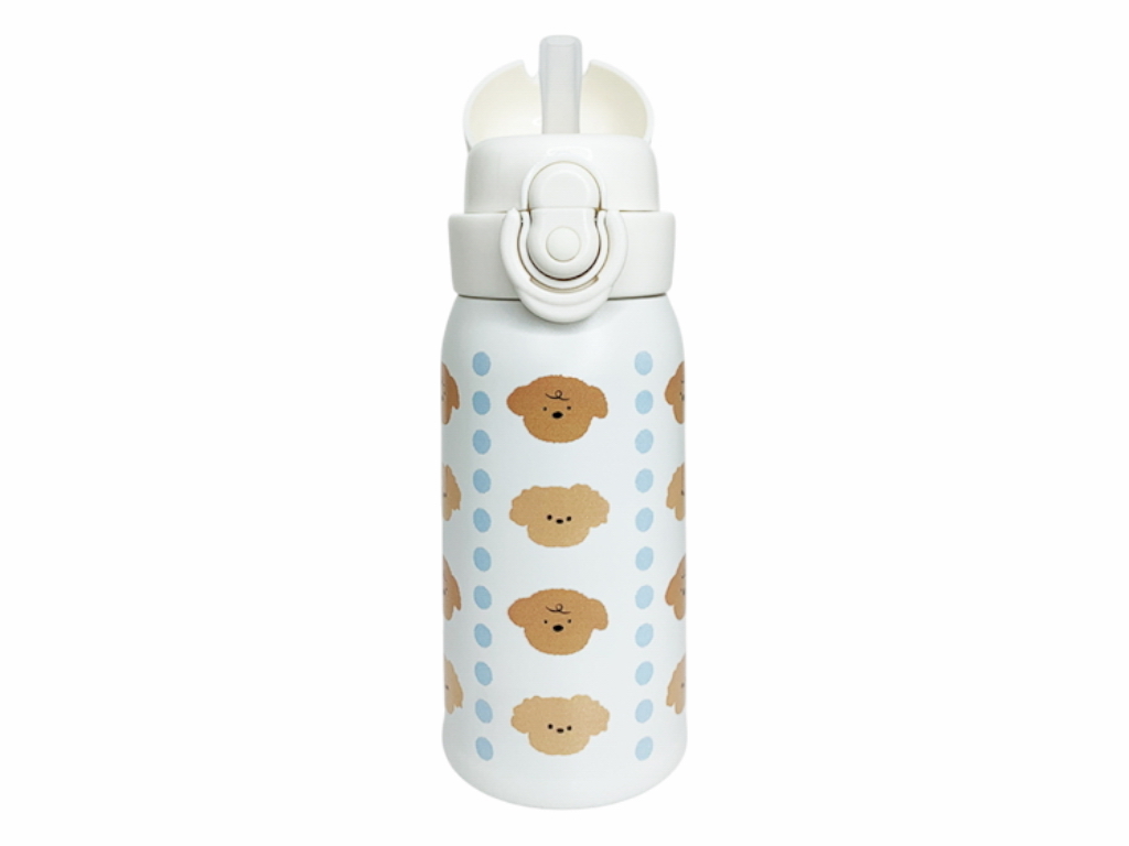 Детский термос-поилка бежевый 350 мл, MegaZayka