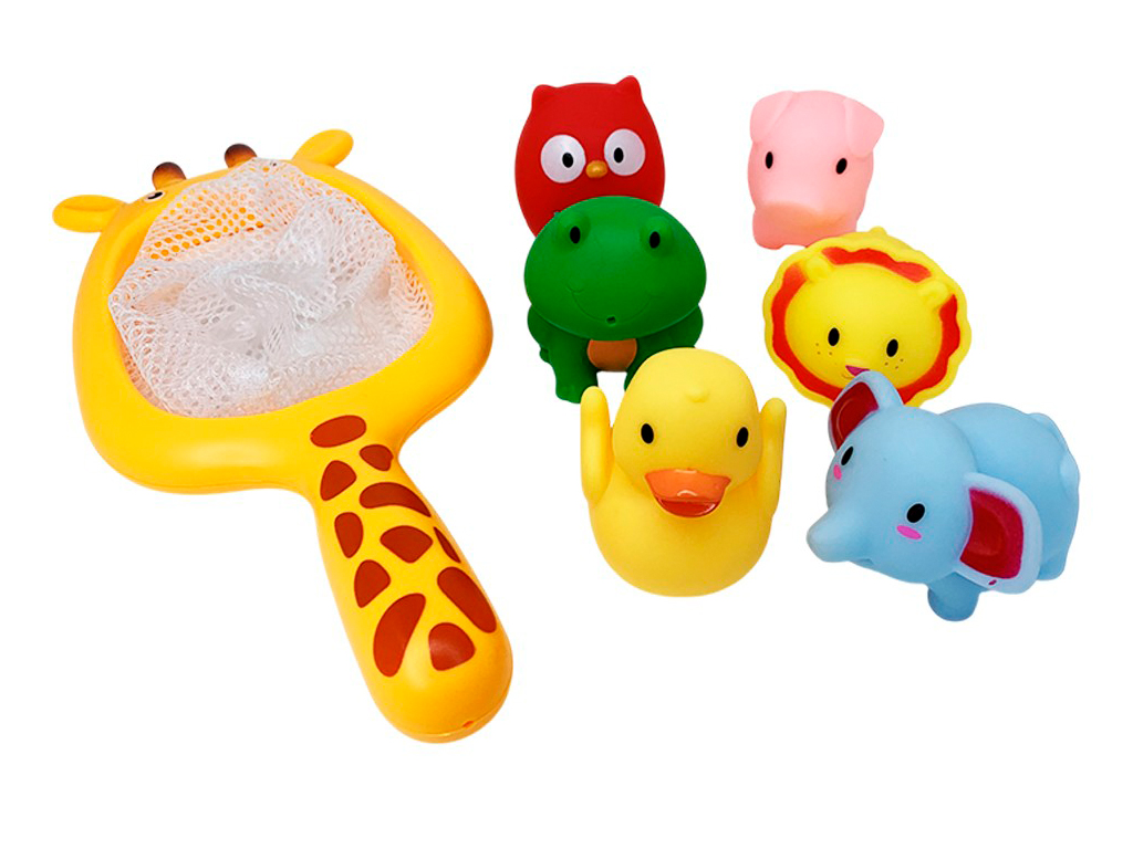 Игровой набор для купания. Жираф акула + 6 игрушек, Bath Toys