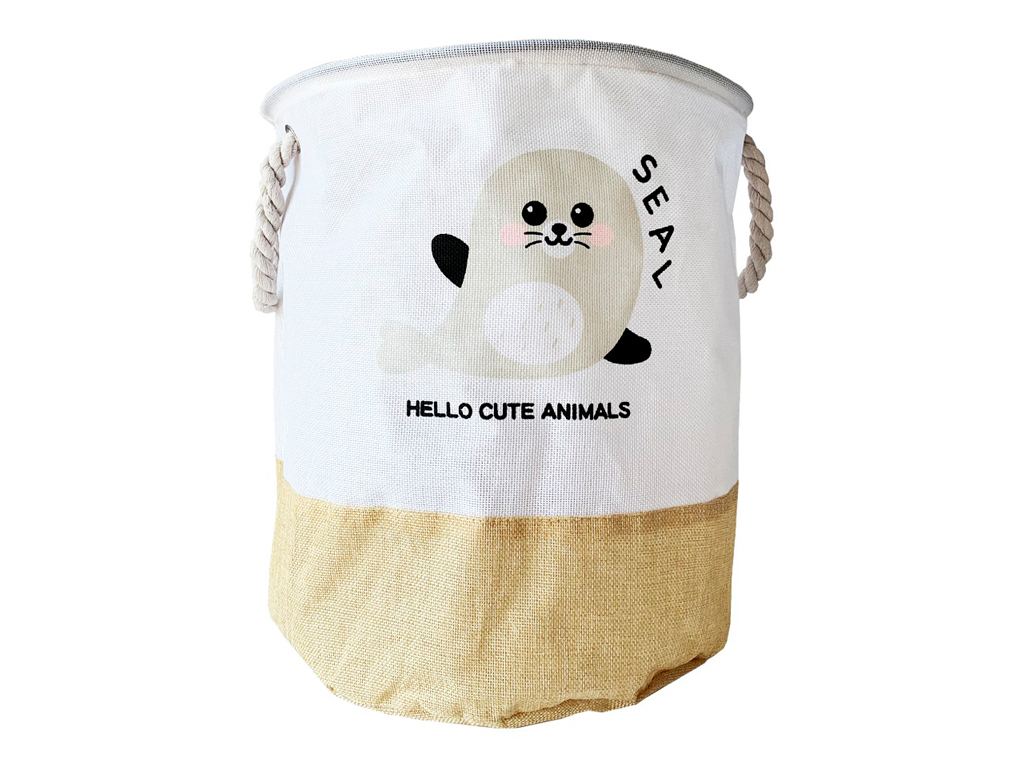 Корзина для игрушек и белья Hello cute animals Тюлень 35х40см. MegaZayka 1006