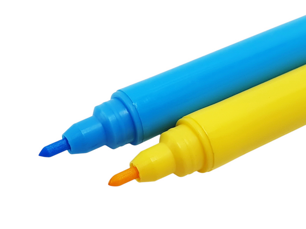 Набор фломастеров Brush&Thin с кисточкой 12 шт, Hiper