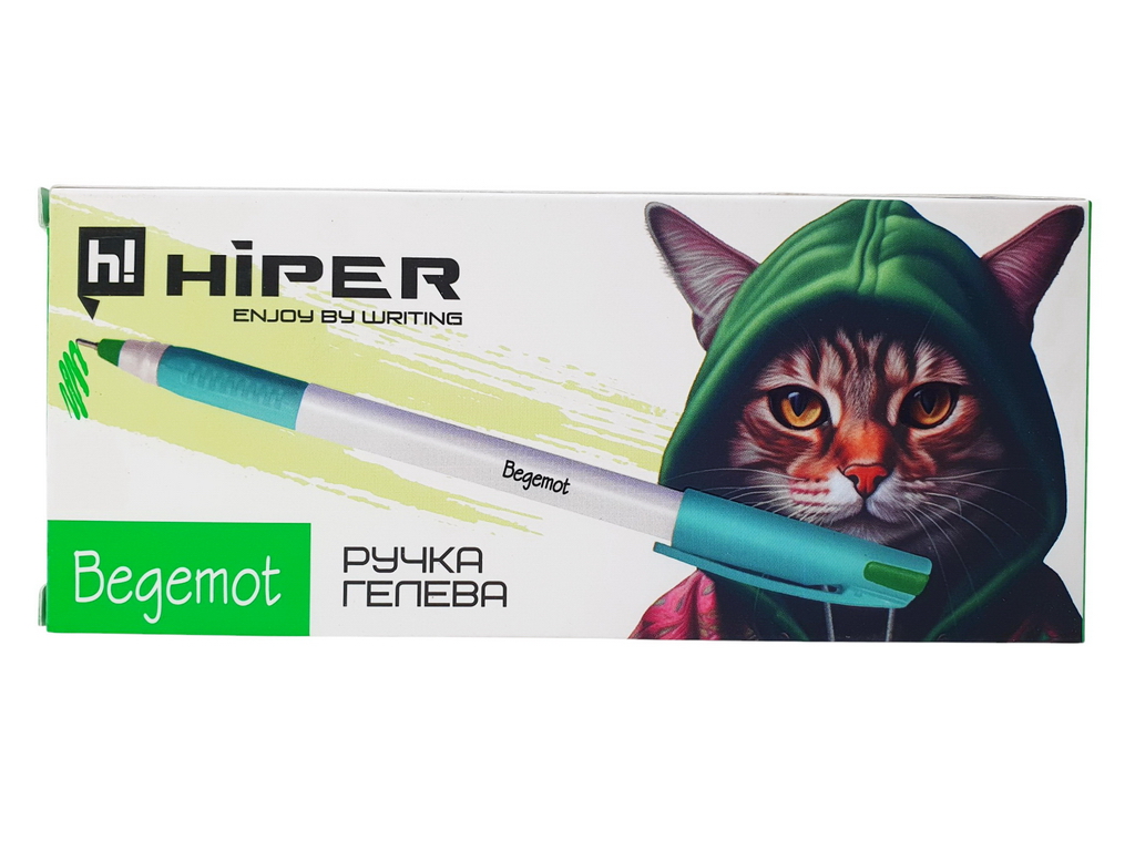 Ручка гелева Hiper Begemot зелена
