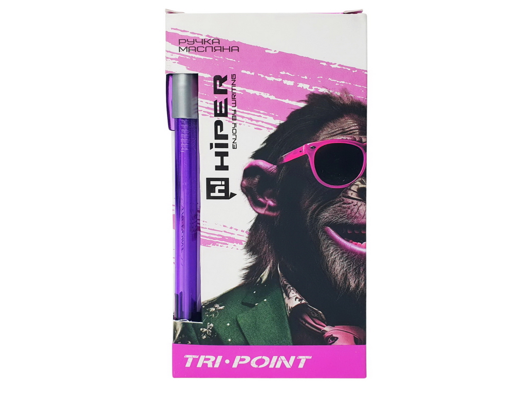 Ручка масляна Hiper Tri Point фіолетова