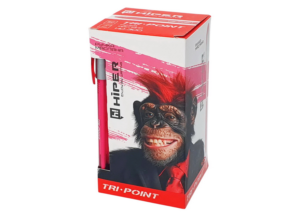 Ручка масляна Hiper Tri Point червона