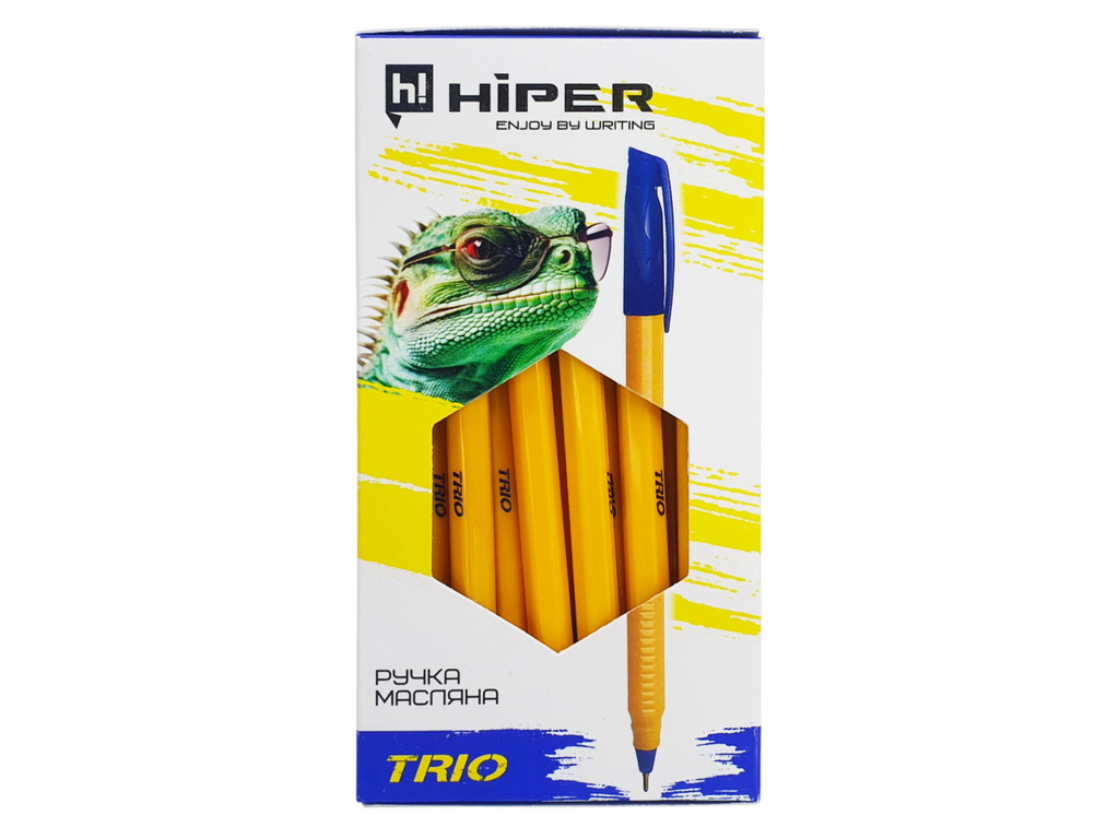 Ручка масляна Hiper Trio з синім чорнилом, 0,7 мм