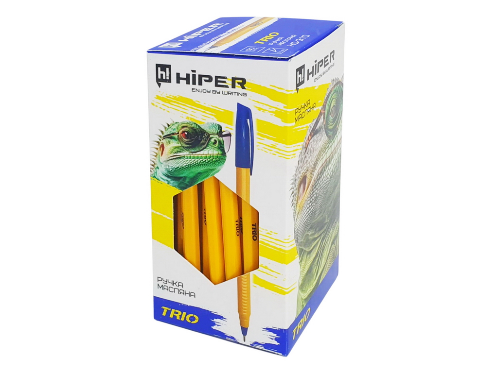 Ручка масляна Hiper Trio з синім чорнилом, 0,7 мм