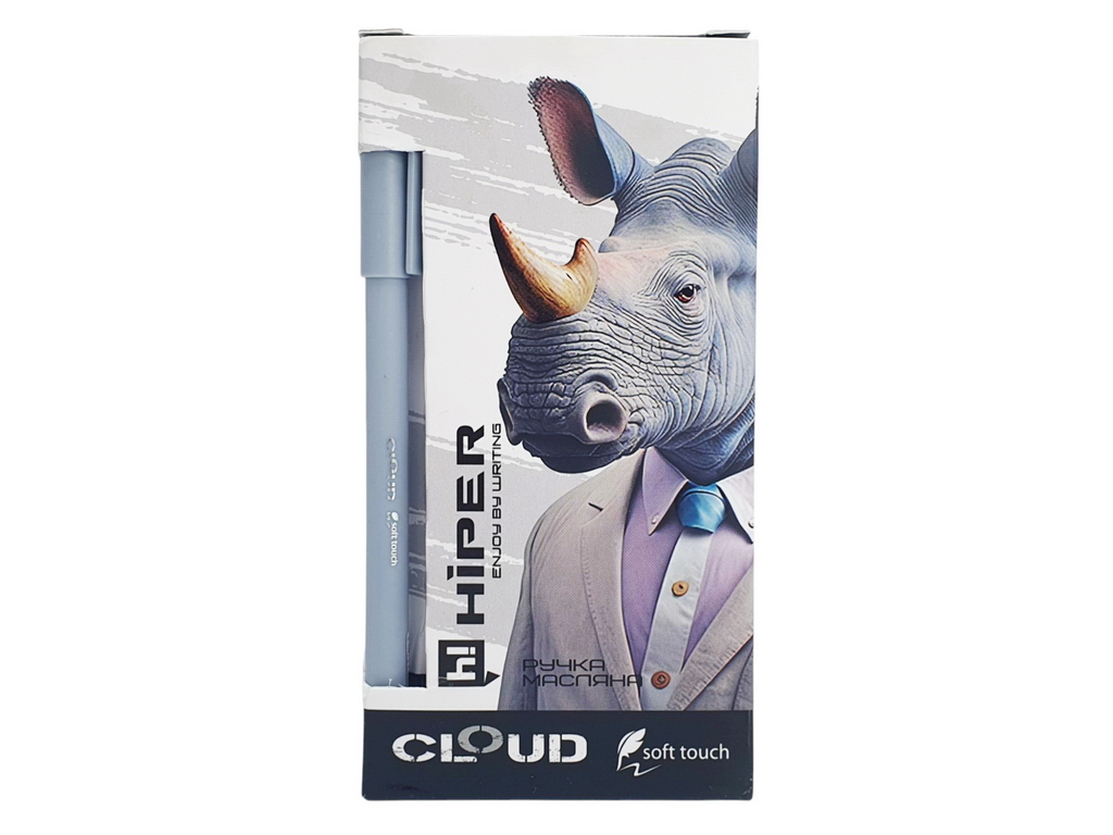 Ручка масляна Hiper Cloud з чорним чорнилом, soft touch, 0,7мм