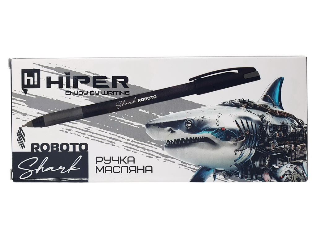 Ручка масляна Hiper Shark Roboto чорна