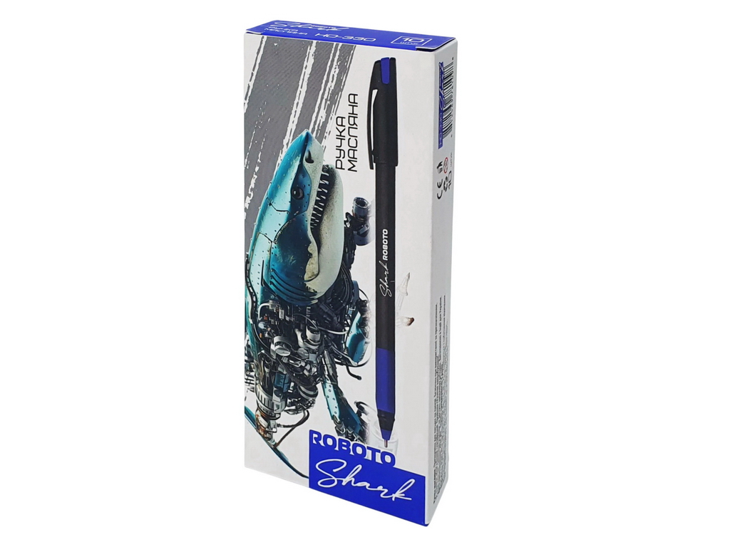 Ручка масляна Hiper Shark Roboto синя