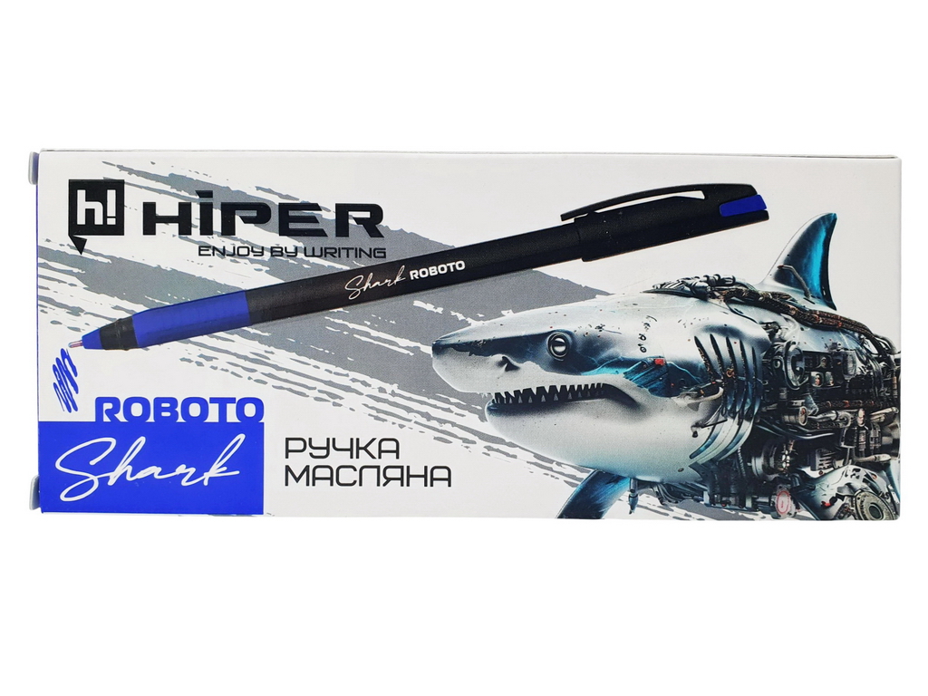 Ручка масляна Hiper Shark Roboto синя
