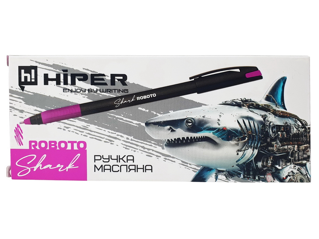 Ручка масляна Hiper Shark Roboto фіолетова