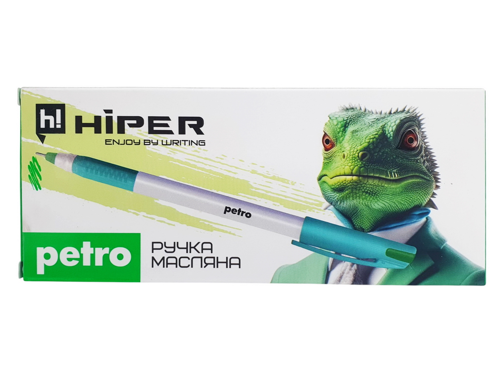 Ручка масляна Hiper Petro із зеленим чорнилом, 0,7 мм