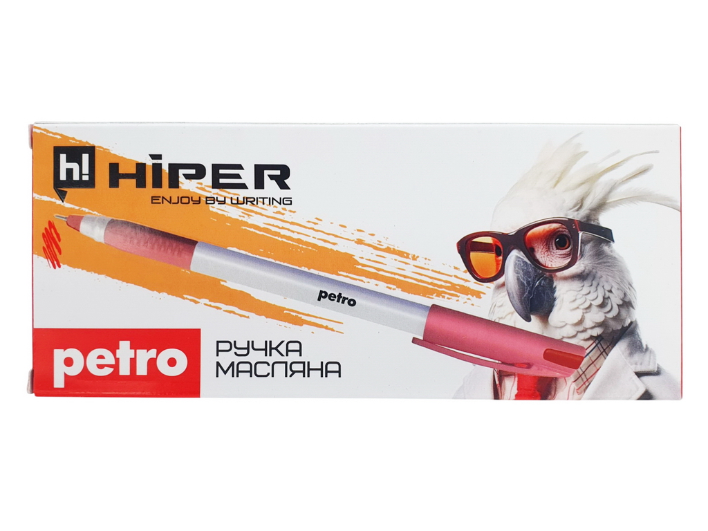 Ручка масляна Hiper Petro з червоним чорнилом, 0,7 мм