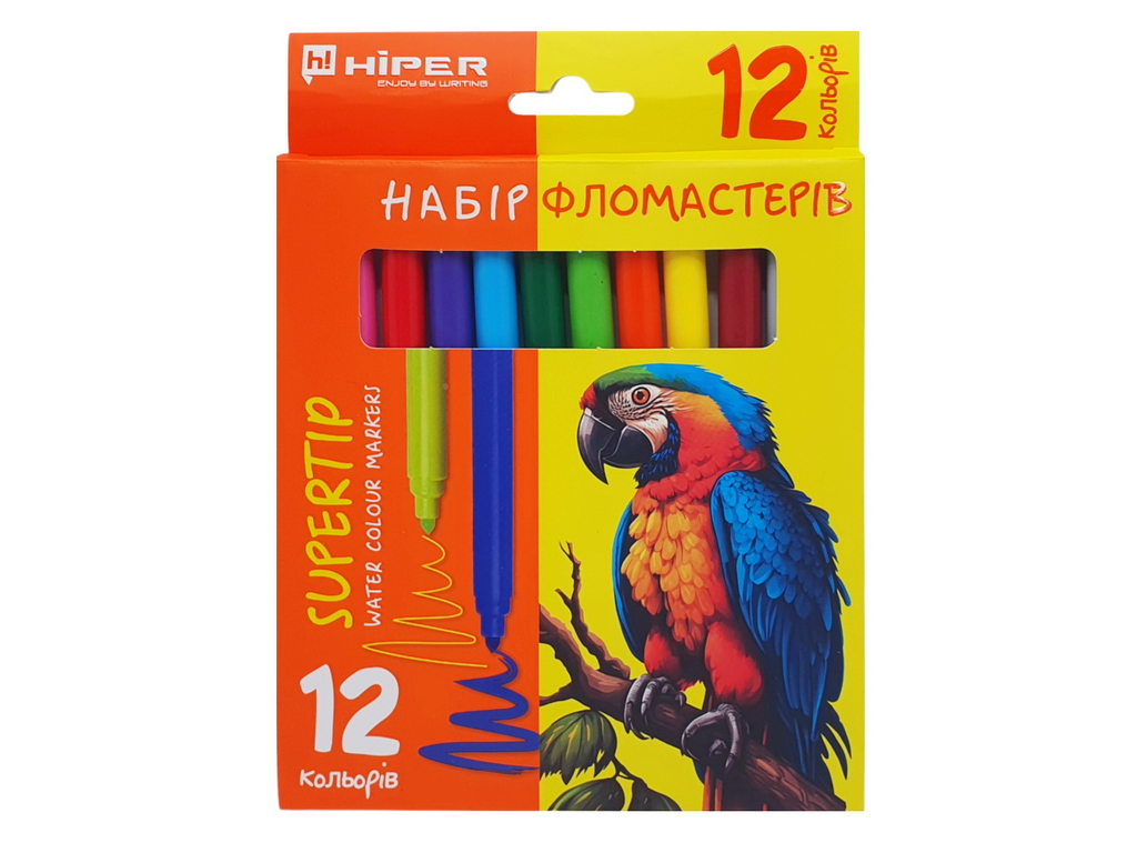 Набор фломастеров с двойным наконечником Supertip, 12 цветов