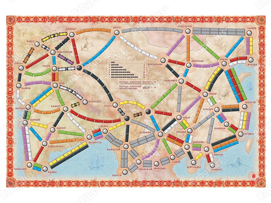 Настольная игра Ticket to Ride. Азия. Hobby World 4630039152744