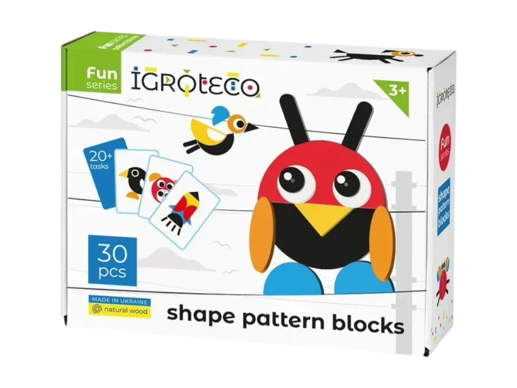 Мозаика фигурная из дерева для детей, 30 элементов, Igroteco