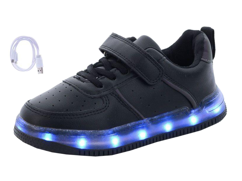 Светящиеся кроссовки Ledcross с LED подсветкой на липучках Amerikan style