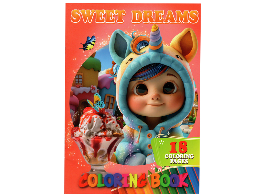 Розмальовка “Sweet Dreams” формат А4, 18 кольорових малюнків, вік 3+, Jumbi