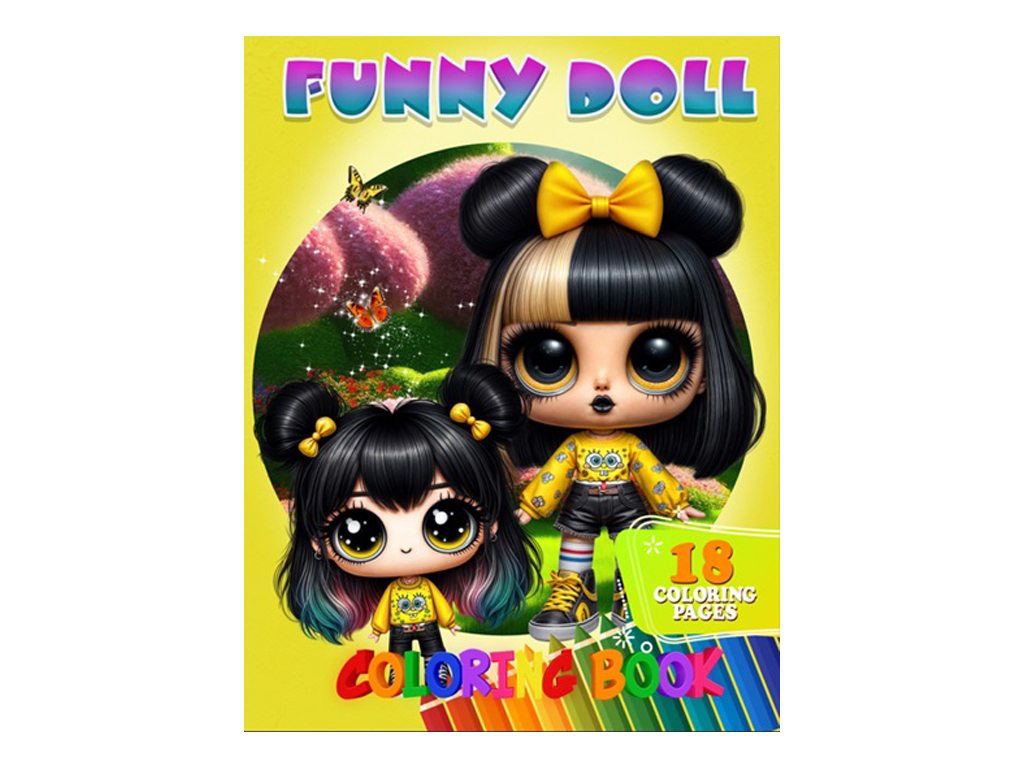 Розмальовка “Funny Doll” формат A4, 18 кольорових малюнків, вік 3+, Jumbi