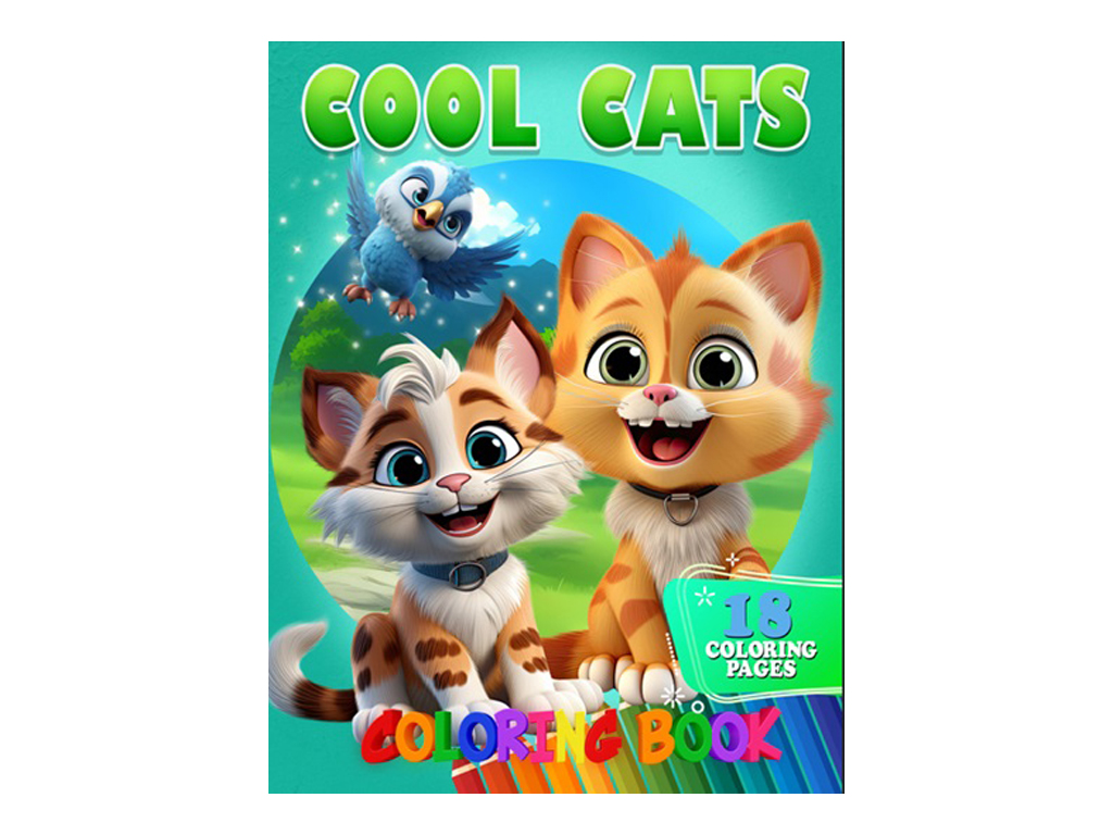 Розмальовка, 18 кольорових малюнків Cool Cats, Jumbi