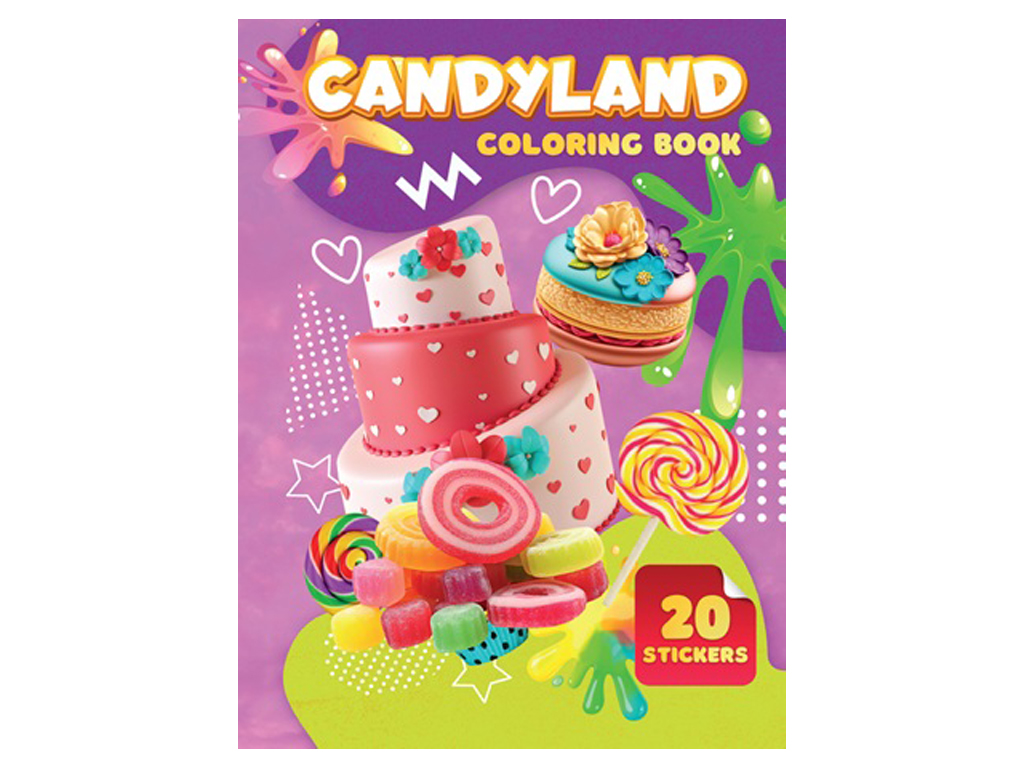 Розмальовка “Candyland” формат A4, 20 наліпок, Jumbi