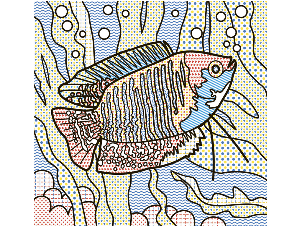 Аквариум с рыбками из раскрасок