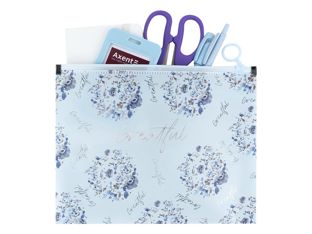 Папка на блискавці zip-lock пластикова, А5+, Flower Symphony-2