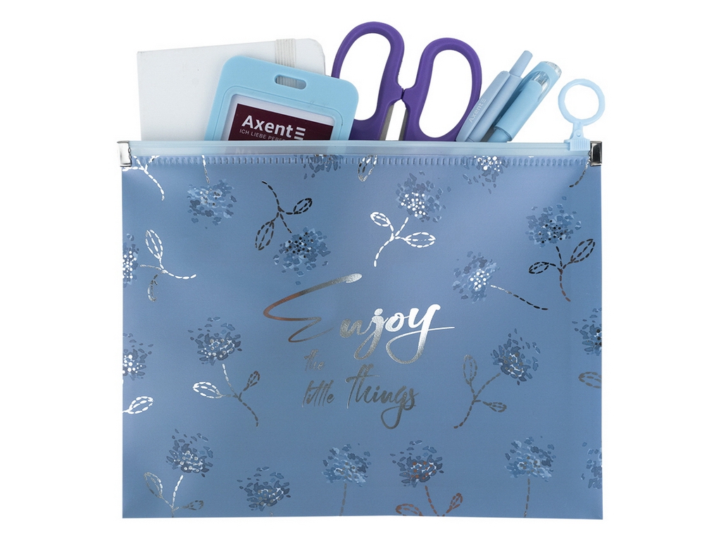Папка на блискавці zip-lock пластикова, А5+, Flower Symphony-3