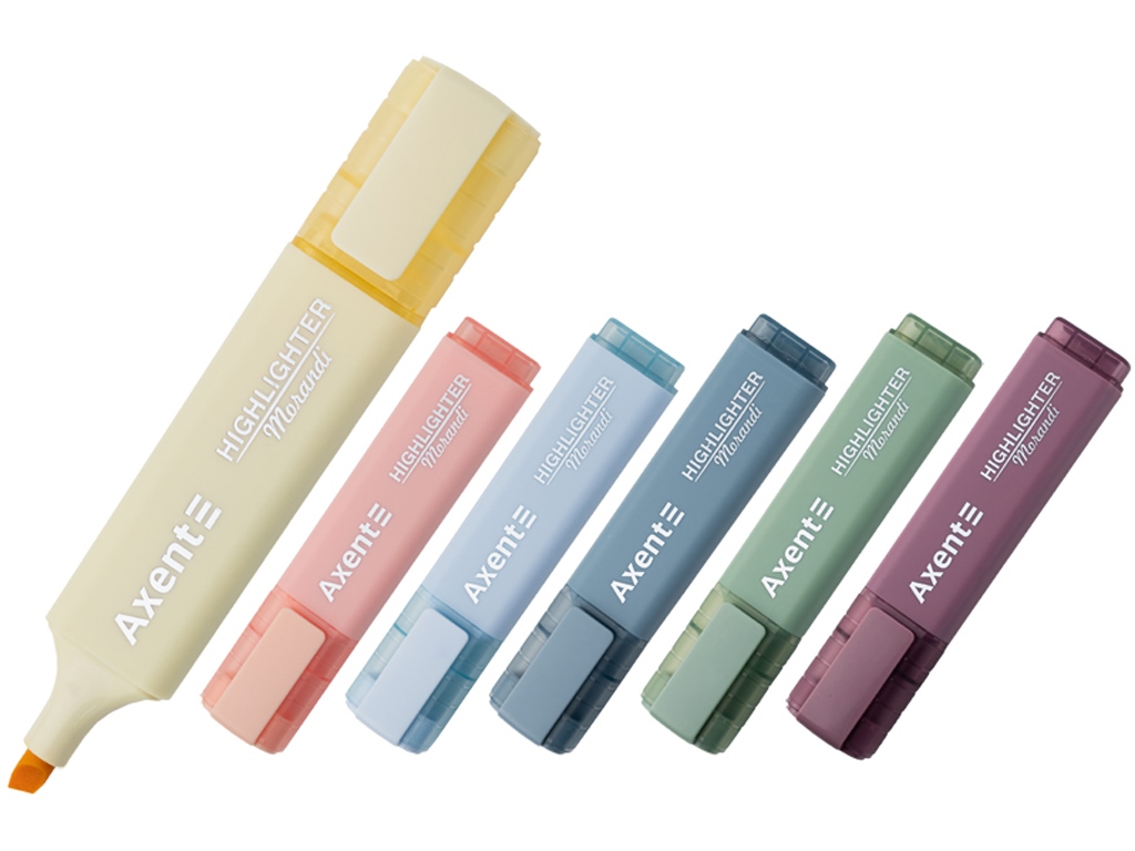 Маркер клиноподібний Highlighter 1-5 мм, Набір 6шт, Axent