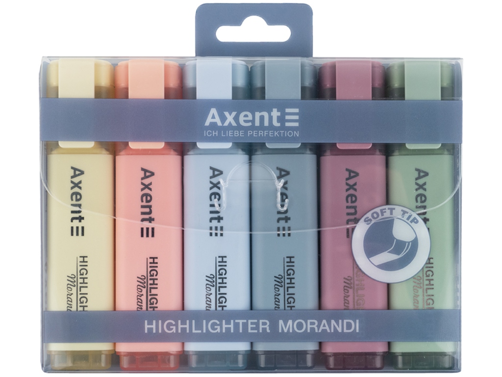 Маркер клиноподібний Highlighter 1-5 мм, Набір 6шт, Axent