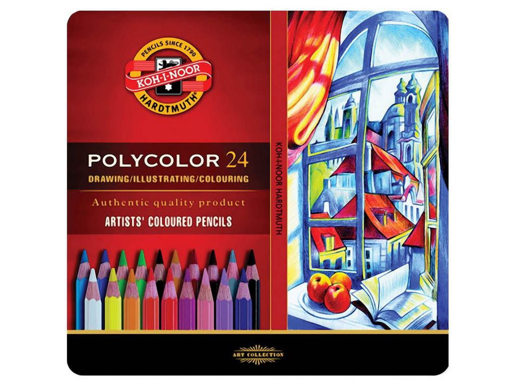 Олівці кольорові художні POLYCOLOR 24 кольори. Koh-i-Noor 3824024002PL