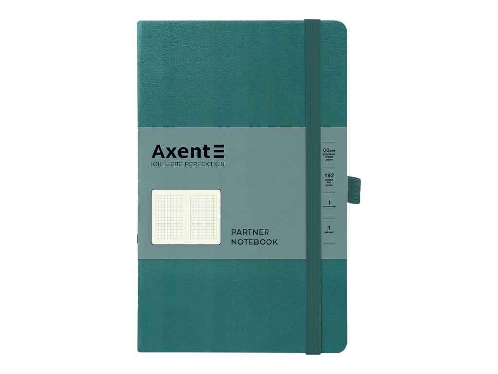 Книга записная Partner Axent 8201-63-A,125x195 мм, клетка, 96 листов, лазурная