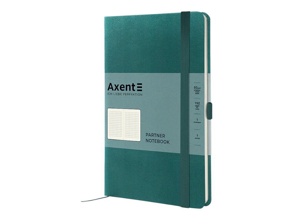 Книга записная Partner Axent 8201-63-A,125x195 мм, клетка, 96 листов, лазурная